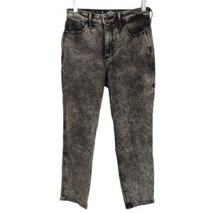 Hollister black acid wash curvy high rise mom‎ jeans